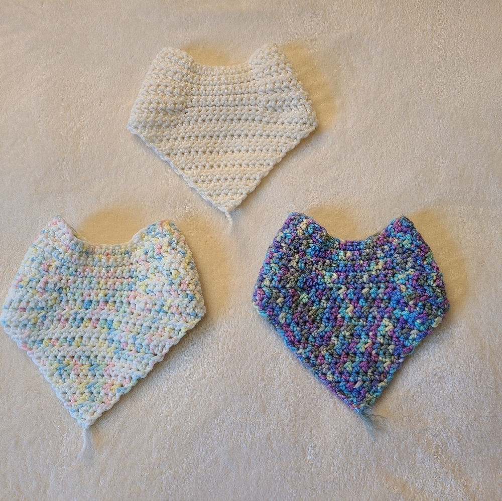 Hand Crocheted Angel Wing Bandana Style Baby Bibs by Jannm Creative